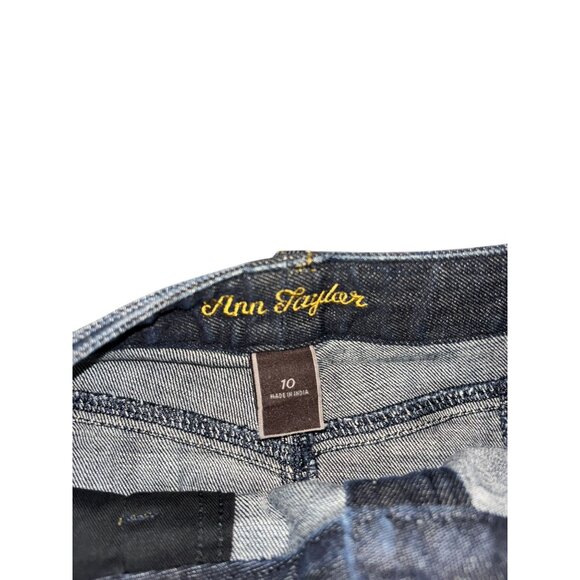 Ann Taylor Size 10 Dark Wash Button Front Denim Skirt - Picture 4 of 5